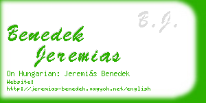 benedek jeremias business card