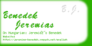 benedek jeremias business card